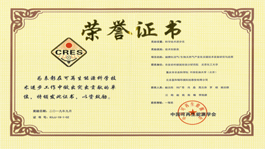 中國(guó)可再生能源學(xué)會(huì)科學(xué)技術(shù)創(chuàng)新一等獎(jiǎng)